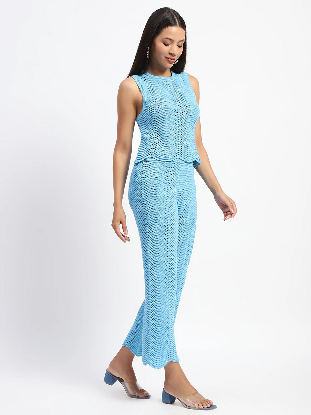 Madame Cotton Crochet Blue Co-ord Set - Image 4
