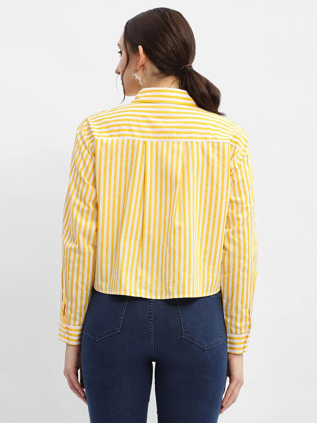 Madame Striped Yellow Regular Shirt - Image 3