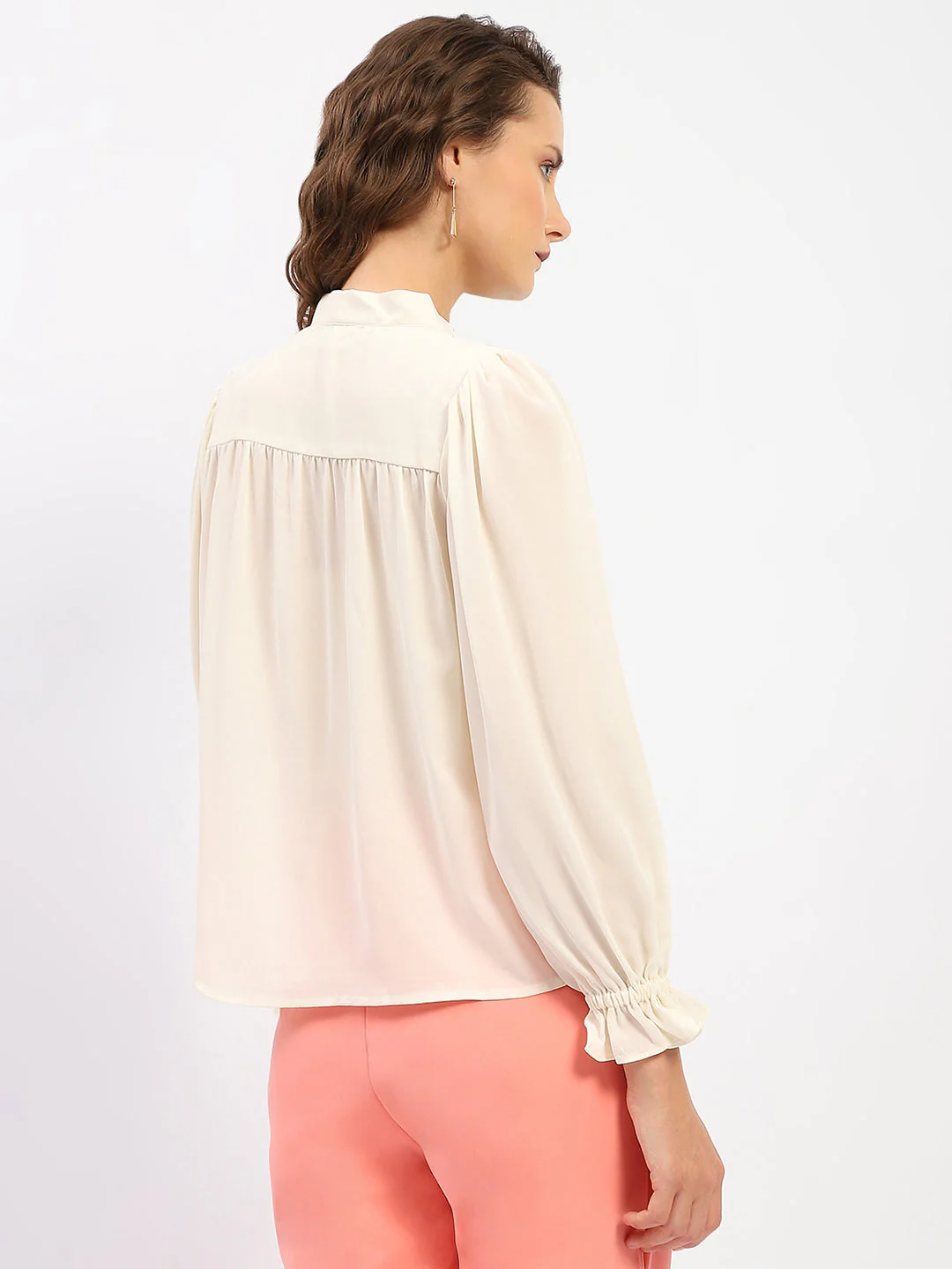 Madame Applique Adorned Off-White Shirt - Image 5