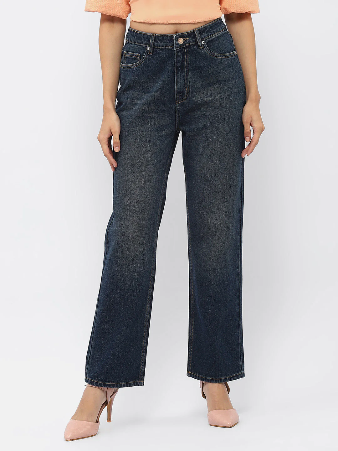 Madame Light Washed Black Mom Fit Jeans - Image 2