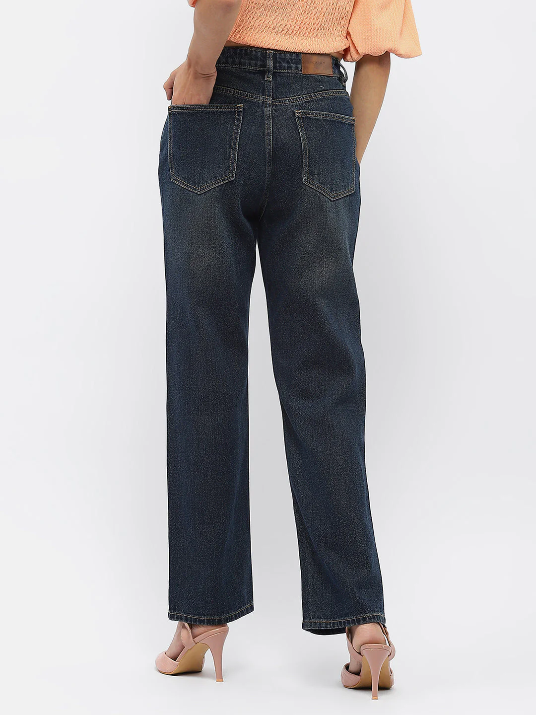Madame Light Washed Black Mom Fit Jeans - Image 4