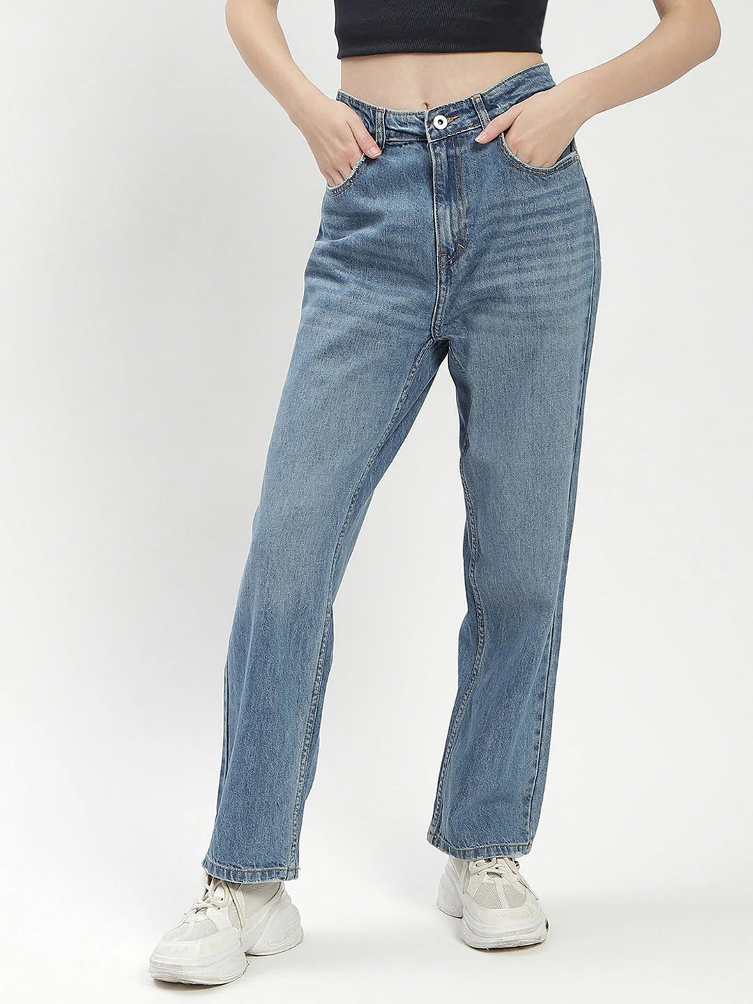 Madame Blue Straight Fit Jeans - Image 2