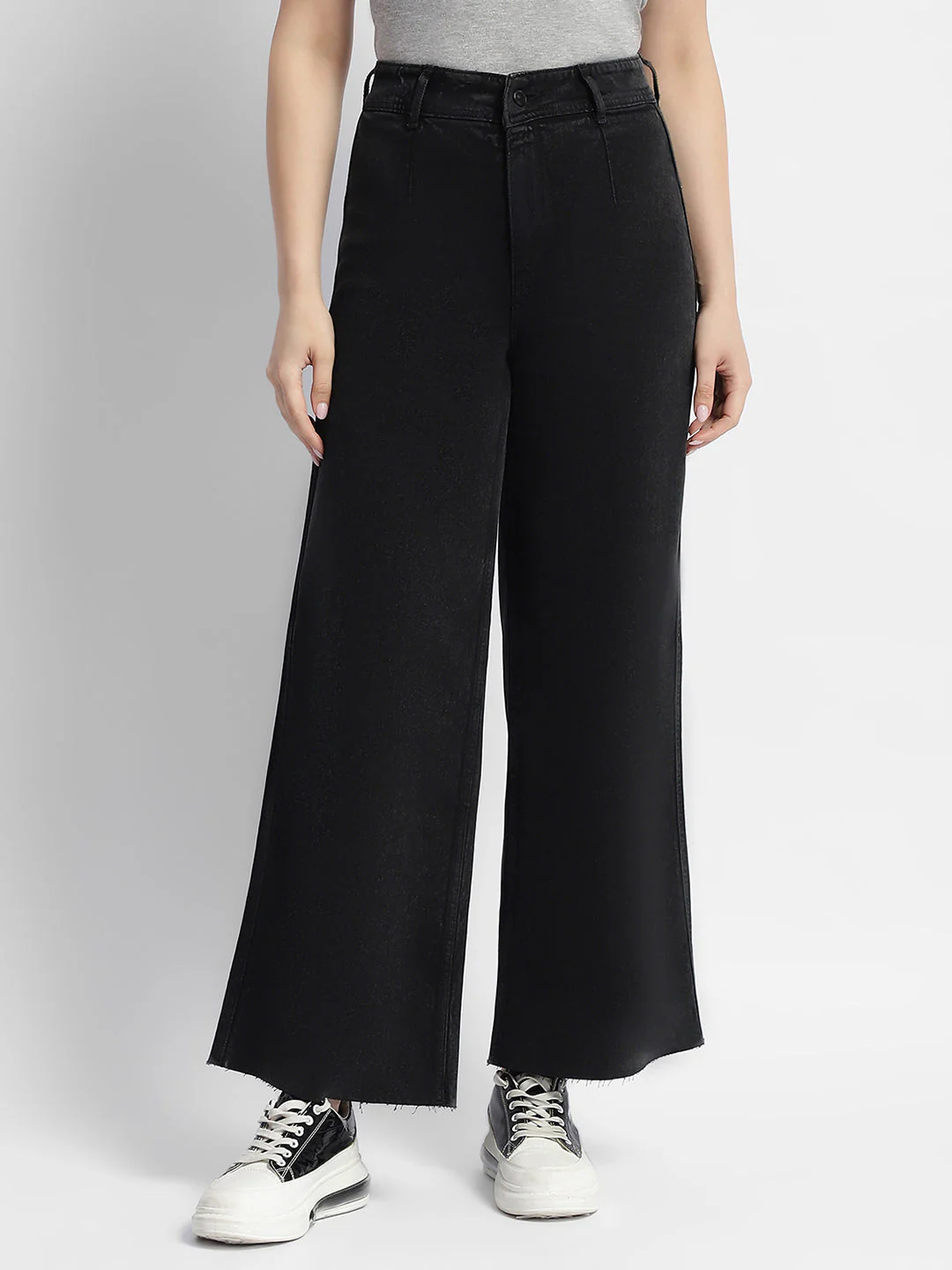 Madame Black Wid Leg High Rise Jeans - Image 2