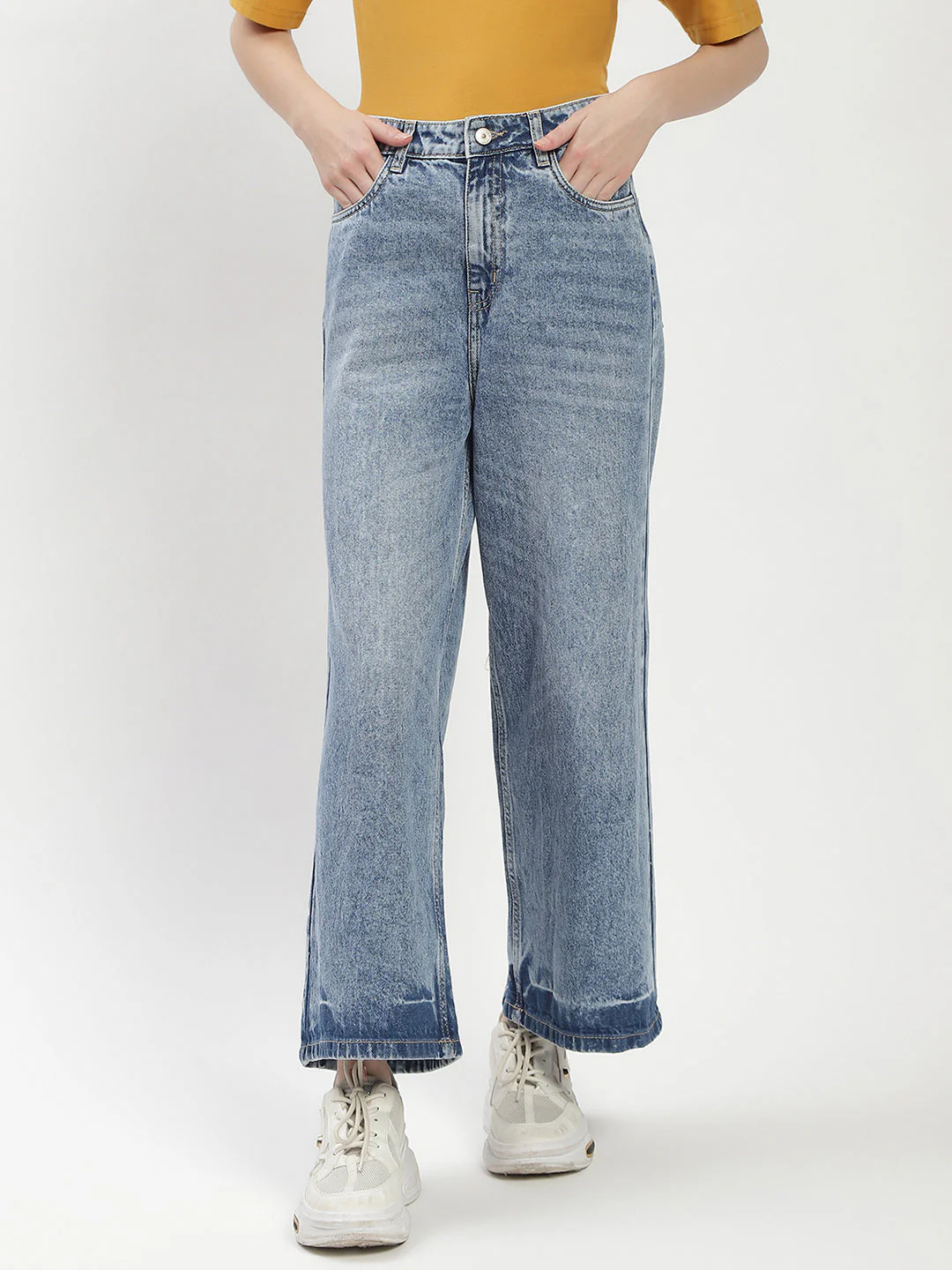 Madame Blue Wide-Leg Cropped Jeans - Image 2