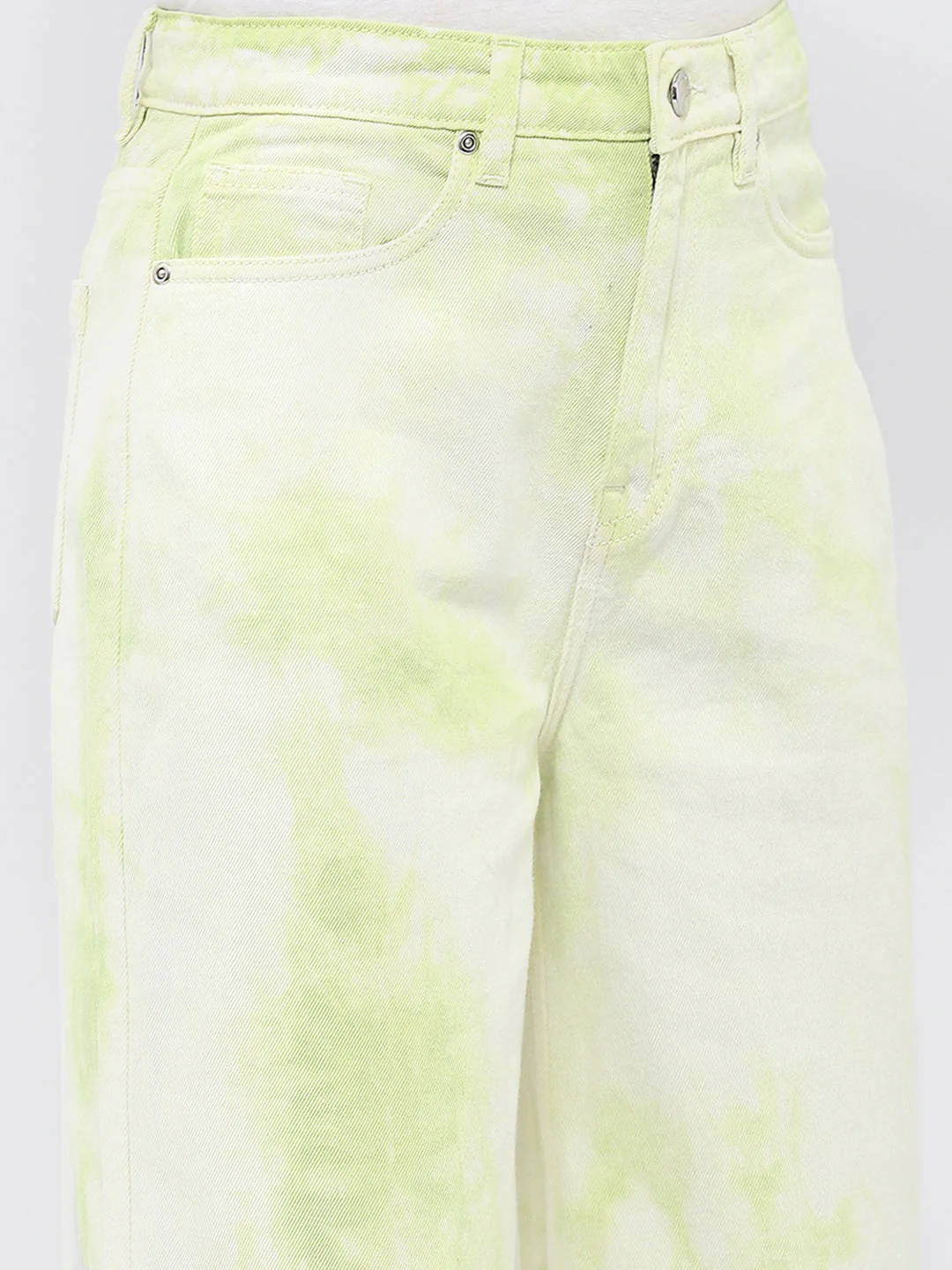 Madame Tie-Dye Green Wide Leg Jeans - Image 2