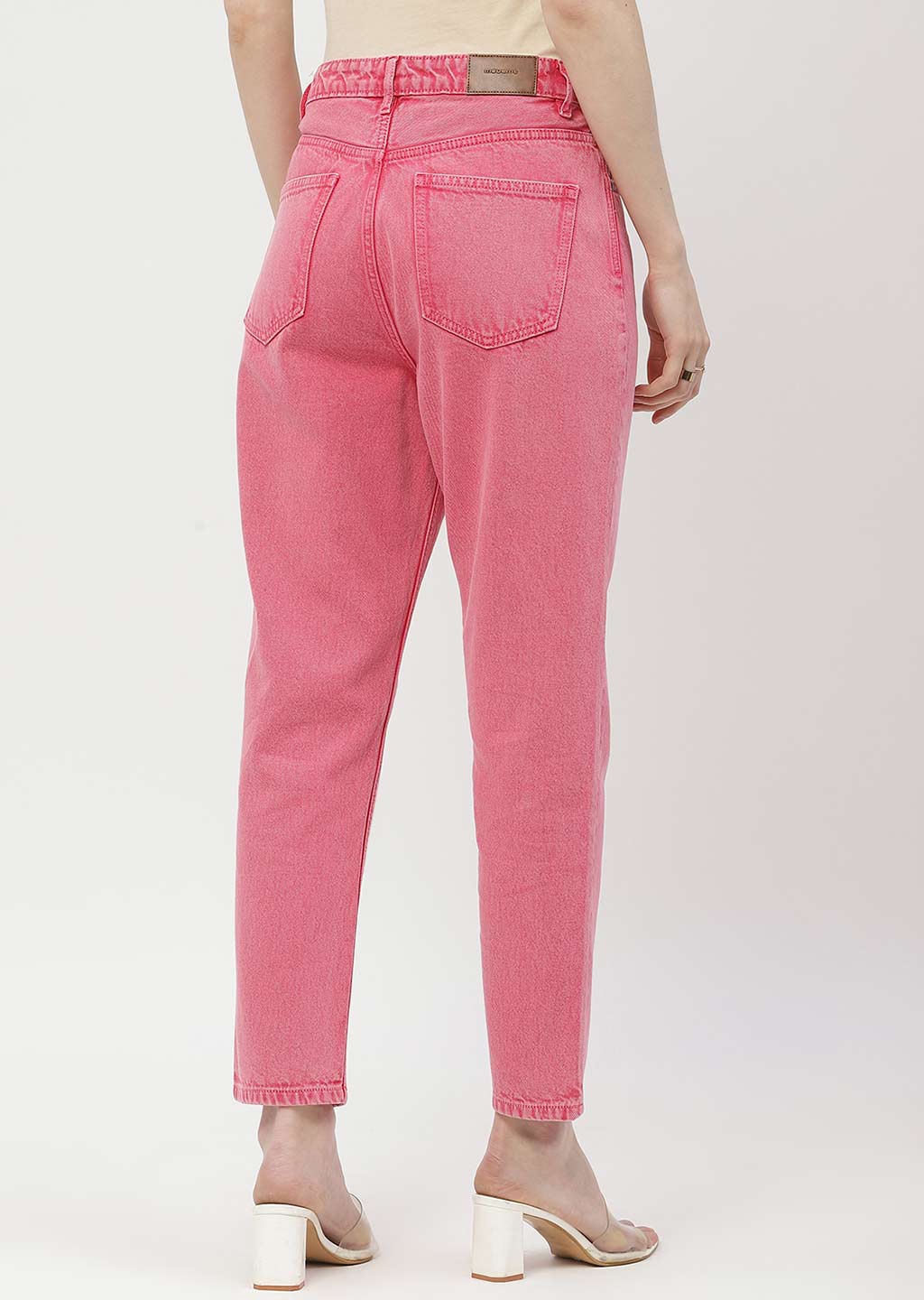 Madame Mid Rise Pink Mom Fit Jeans - Image 4