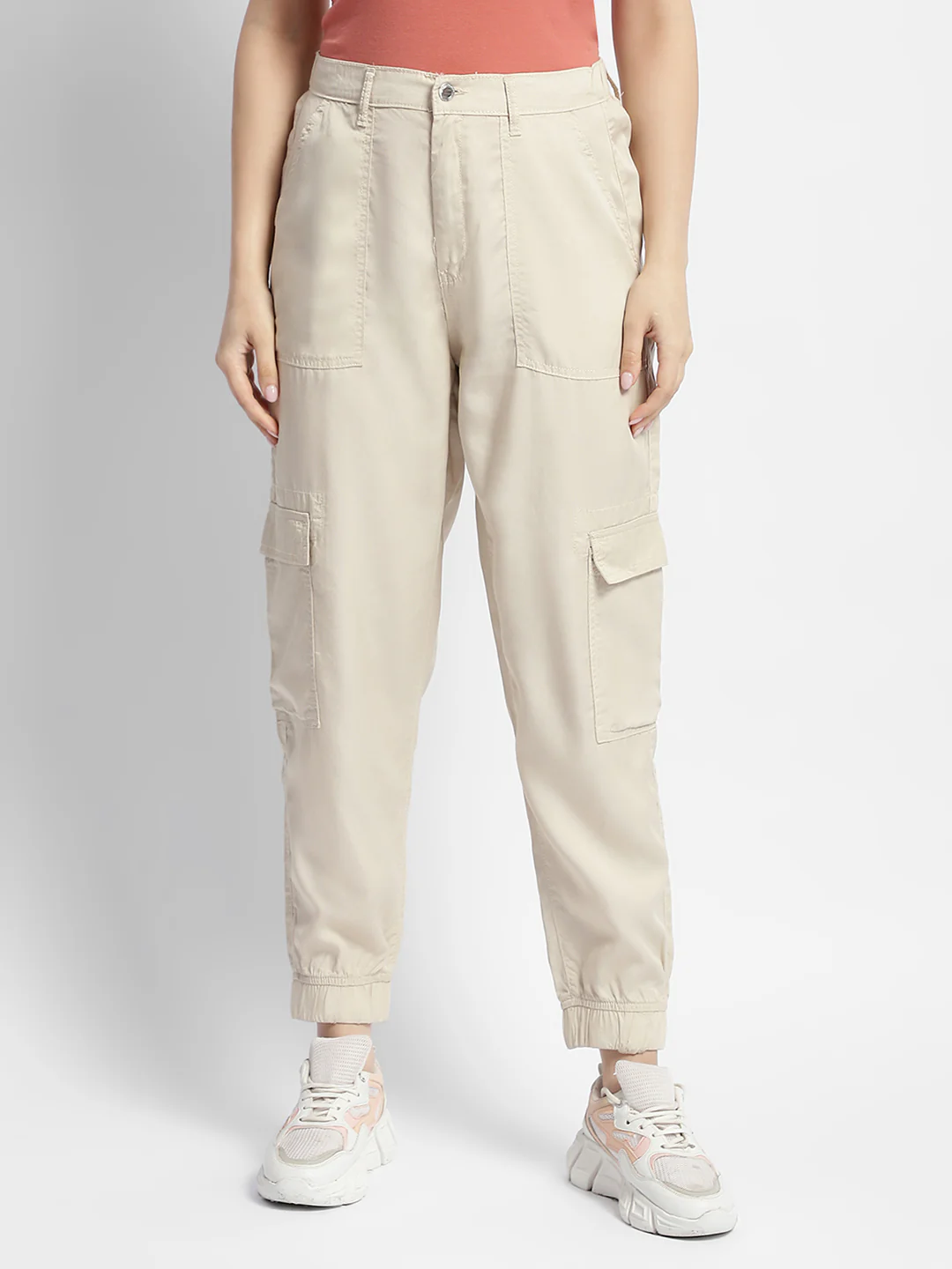 Madame Off-White Tapered Fit Mid-Rise Joggers