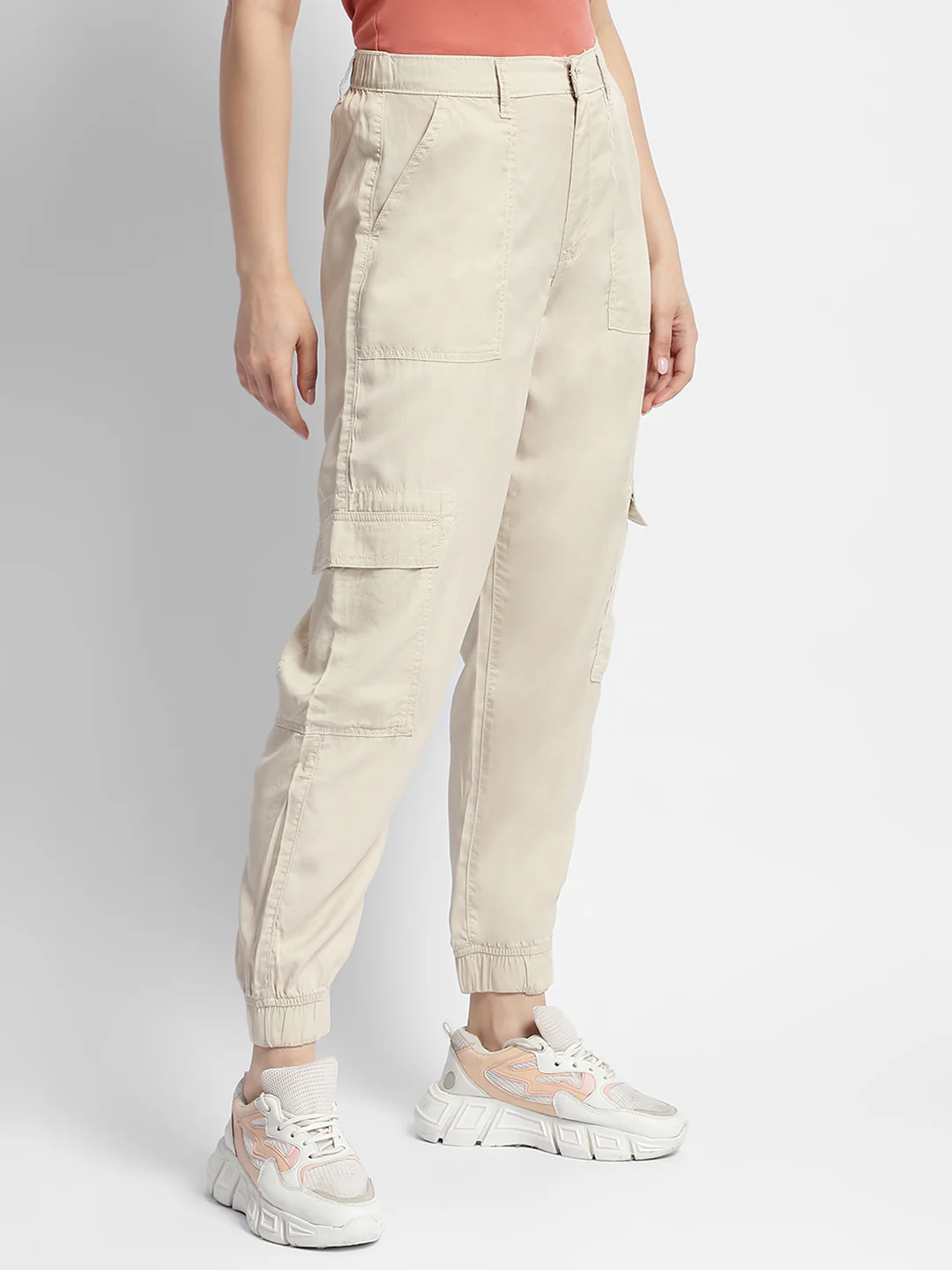 Madame Off-White Tapered Fit Mid-Rise Joggers - Image 3