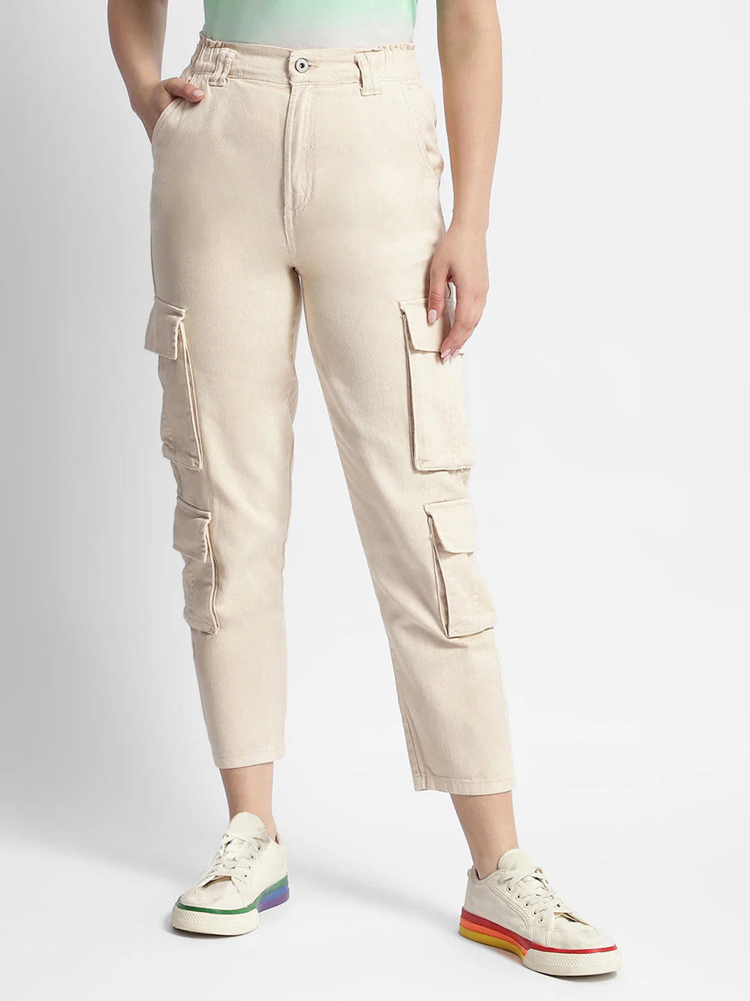 Madame Mid Rise Tapered Fit Off-White Cargo - Image 2