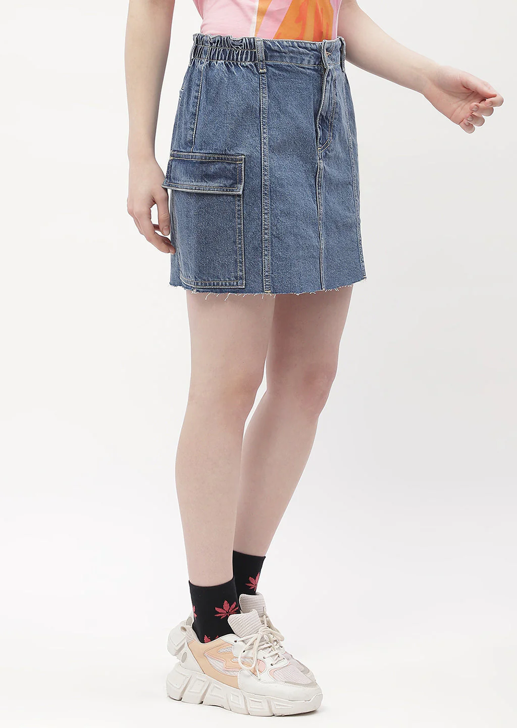 Madame Flap Pocket Blue Mini Skirt - Image 4