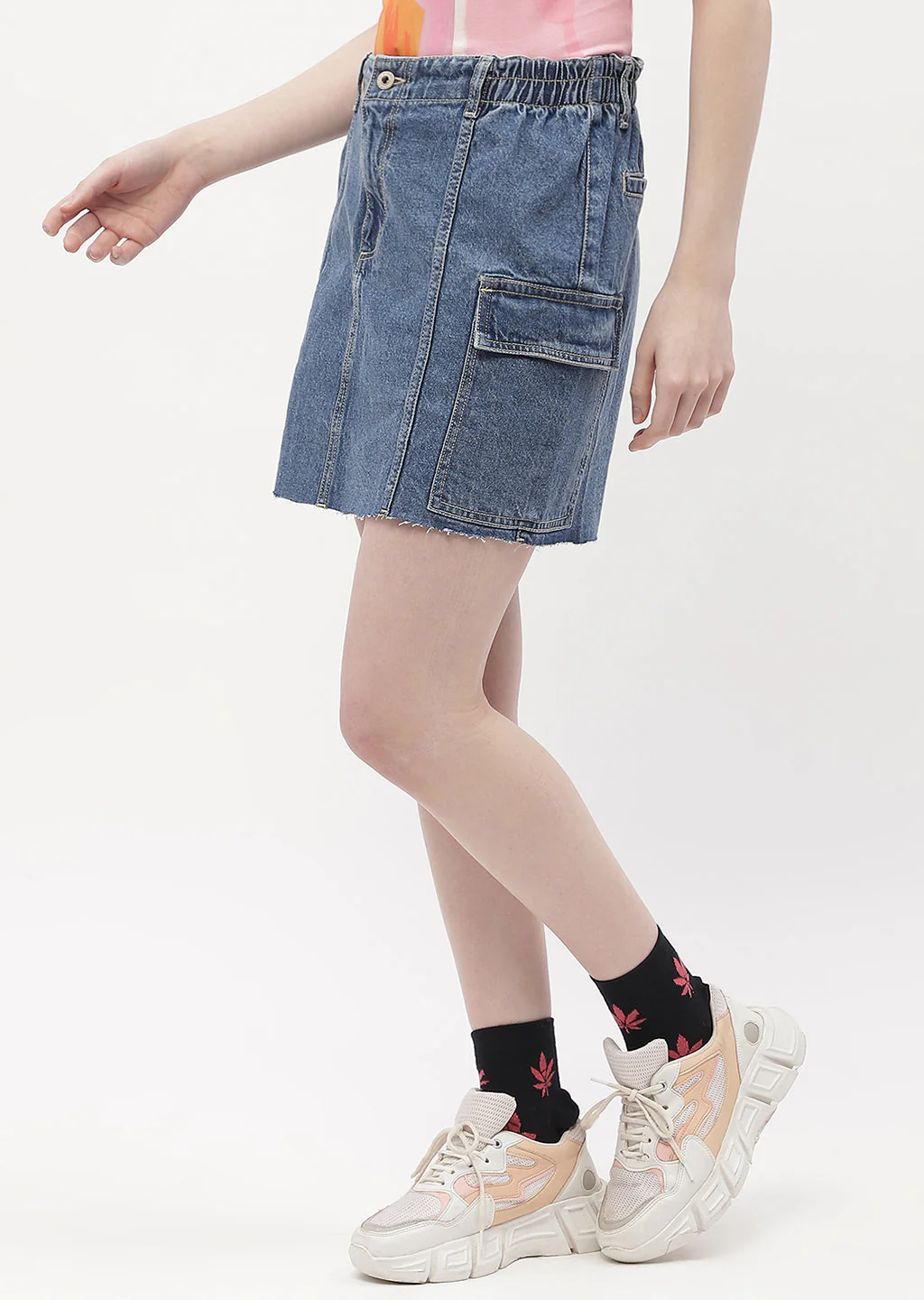 Madame Flap Pocket Blue Mini Skirt - Image 5