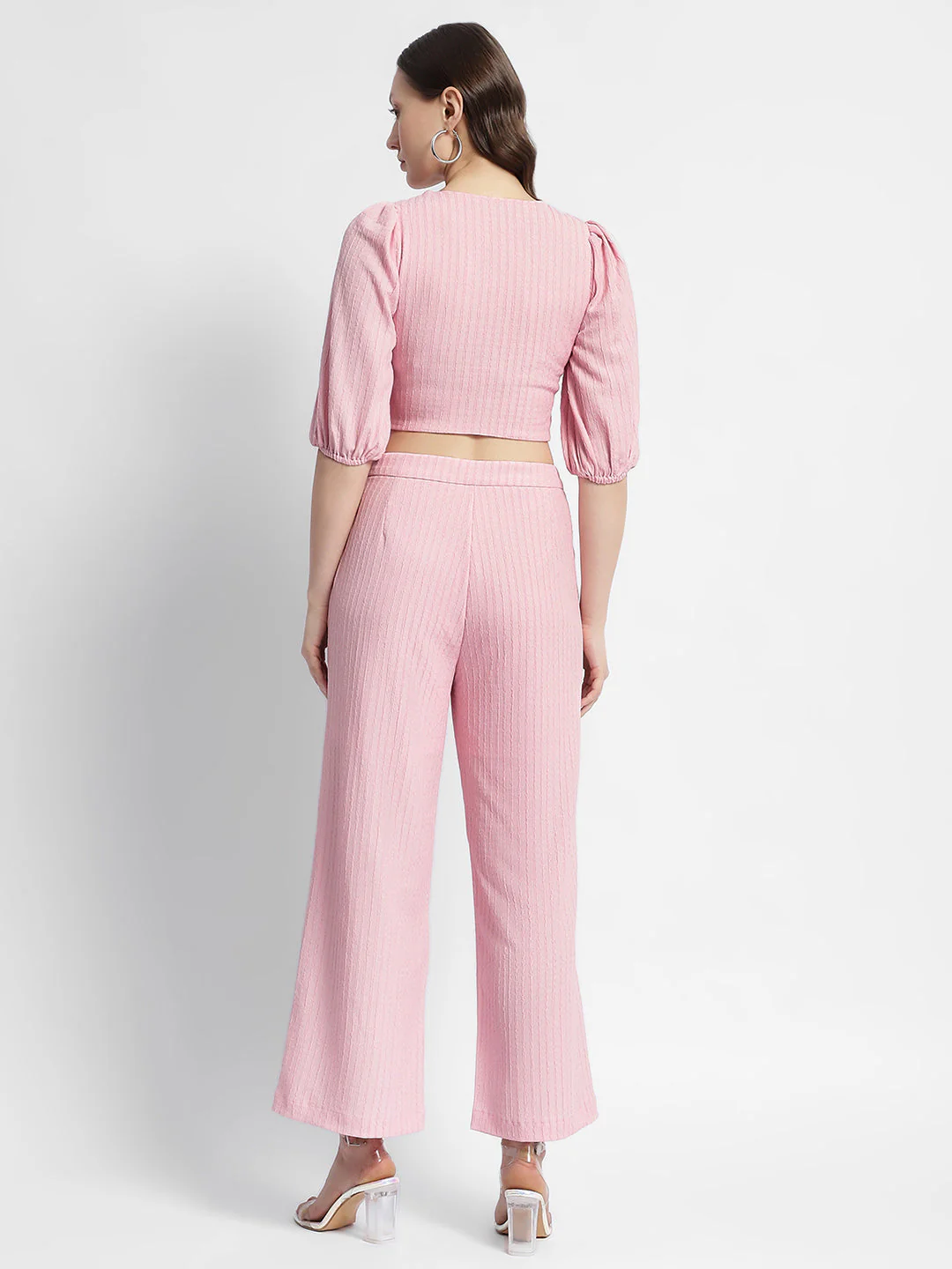 Madame Pink Puffed Sleeve Co-ord Set - Image 3
