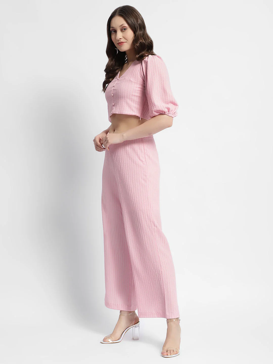 Madame Pink Puffed Sleeve Co-ord Set - Image 6