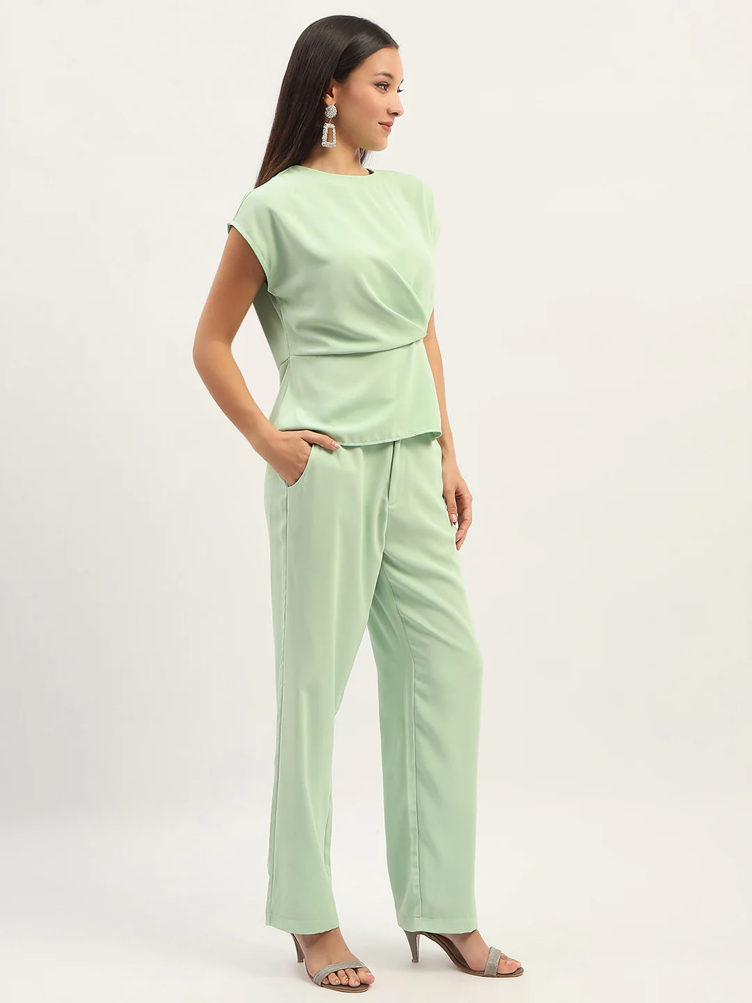 Madame Solid Green Co-Ord Set - Image 3