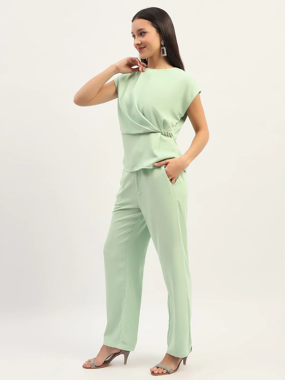 Madame Solid Green Co-Ord Set - Image 4