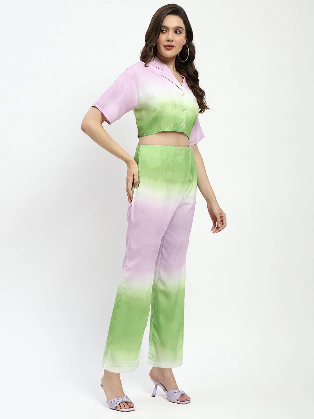 Madame Ombre Effect Green And Lavender Co-Ord Set - Image 3