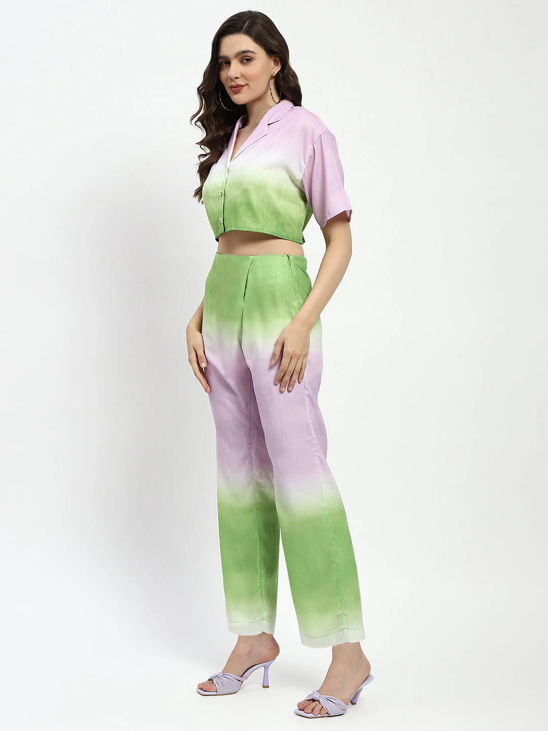Madame Ombre Effect Green And Lavender Co-Ord Set - Image 4