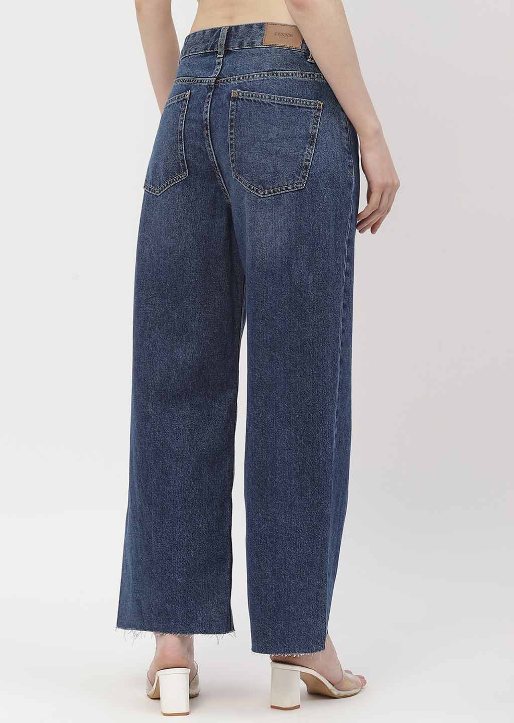 Madame Low Rise Mid Blue Straight Jeans - Image 4