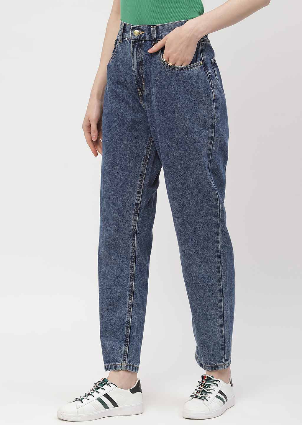Madame High Rise Light Blue Mom Fit Jeans - Image 4