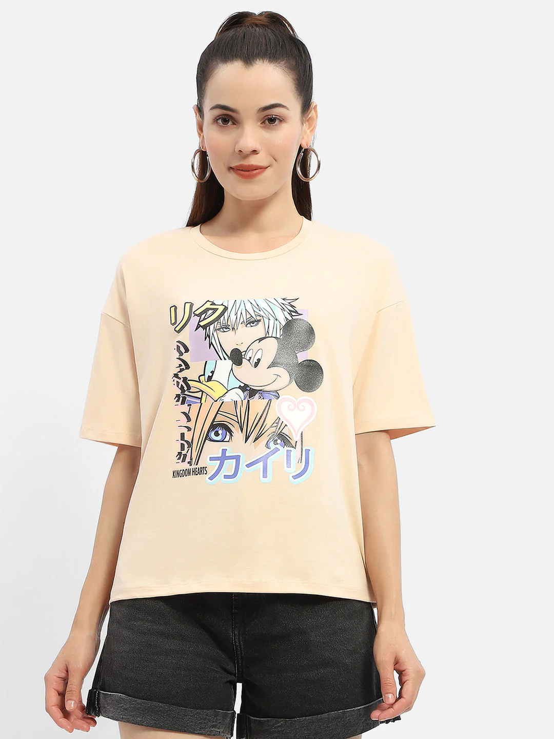 Madame Disney Mickey Mouse Peach Oversized T-Shirt - Image 3