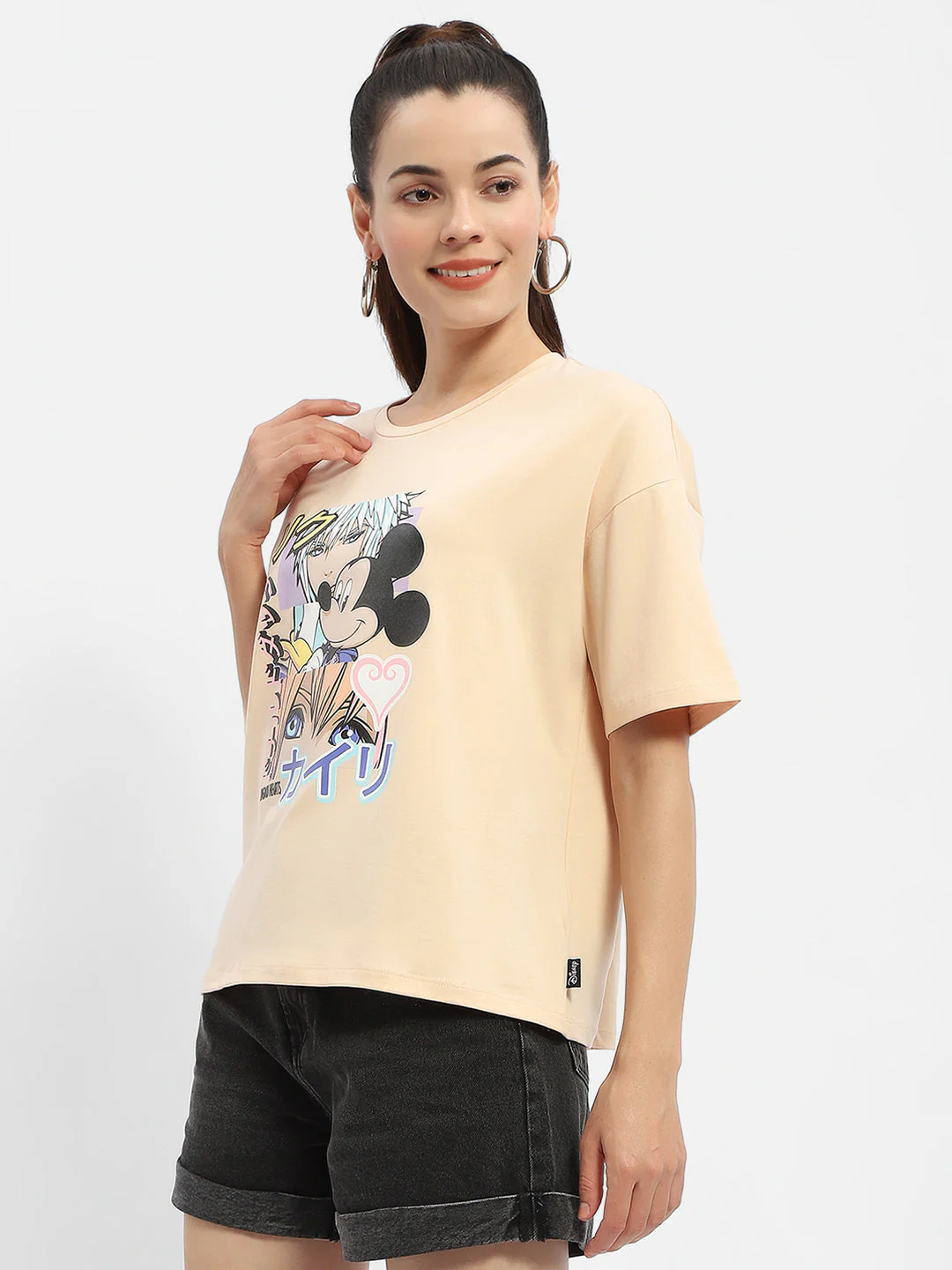 Madame Disney Mickey Mouse Peach Oversized T-Shirt - Image 5