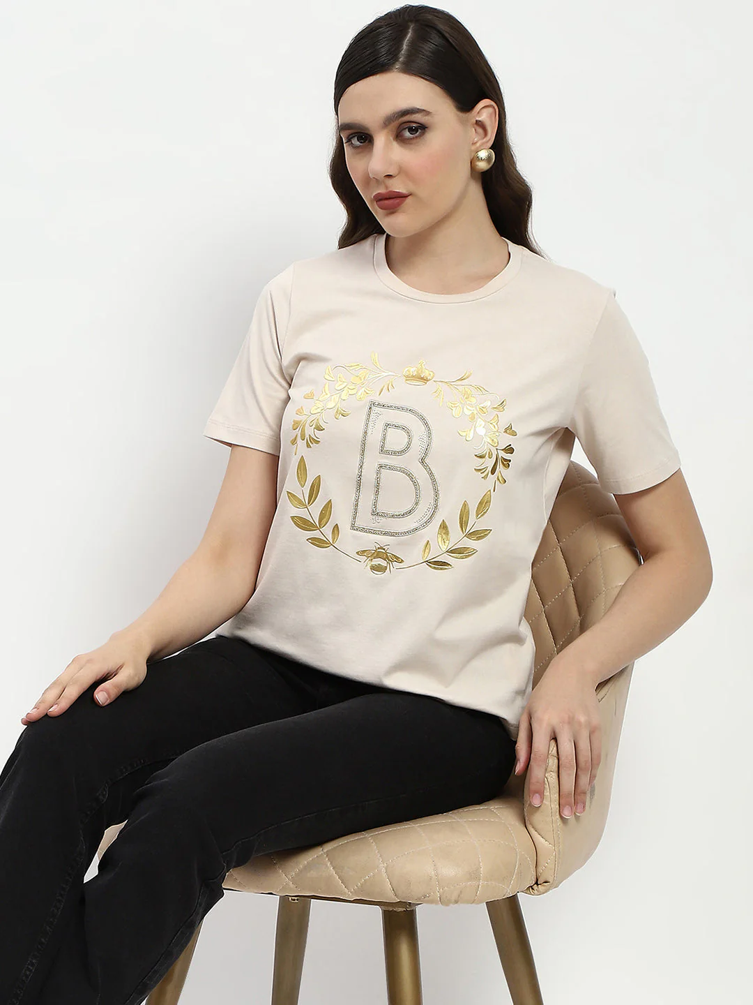 Madame Bridgerton Crystal Embellished Cotton T-Shirt - Image 3