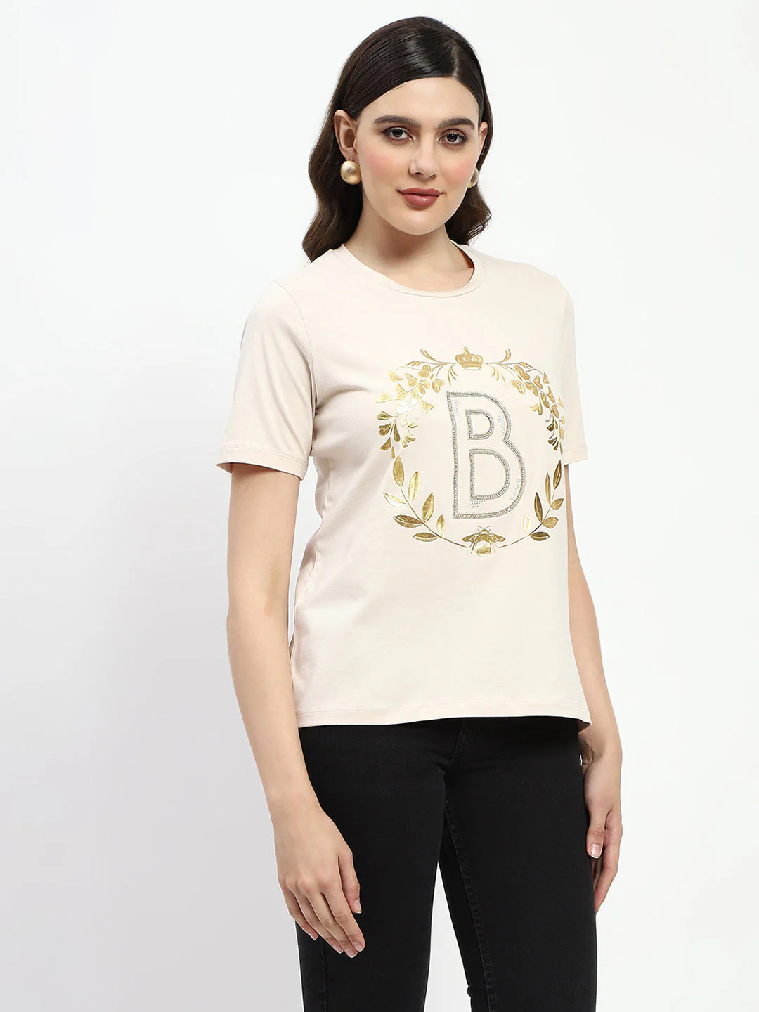 Madame Bridgerton Crystal Embellished Cotton T-Shirt - Image 5
