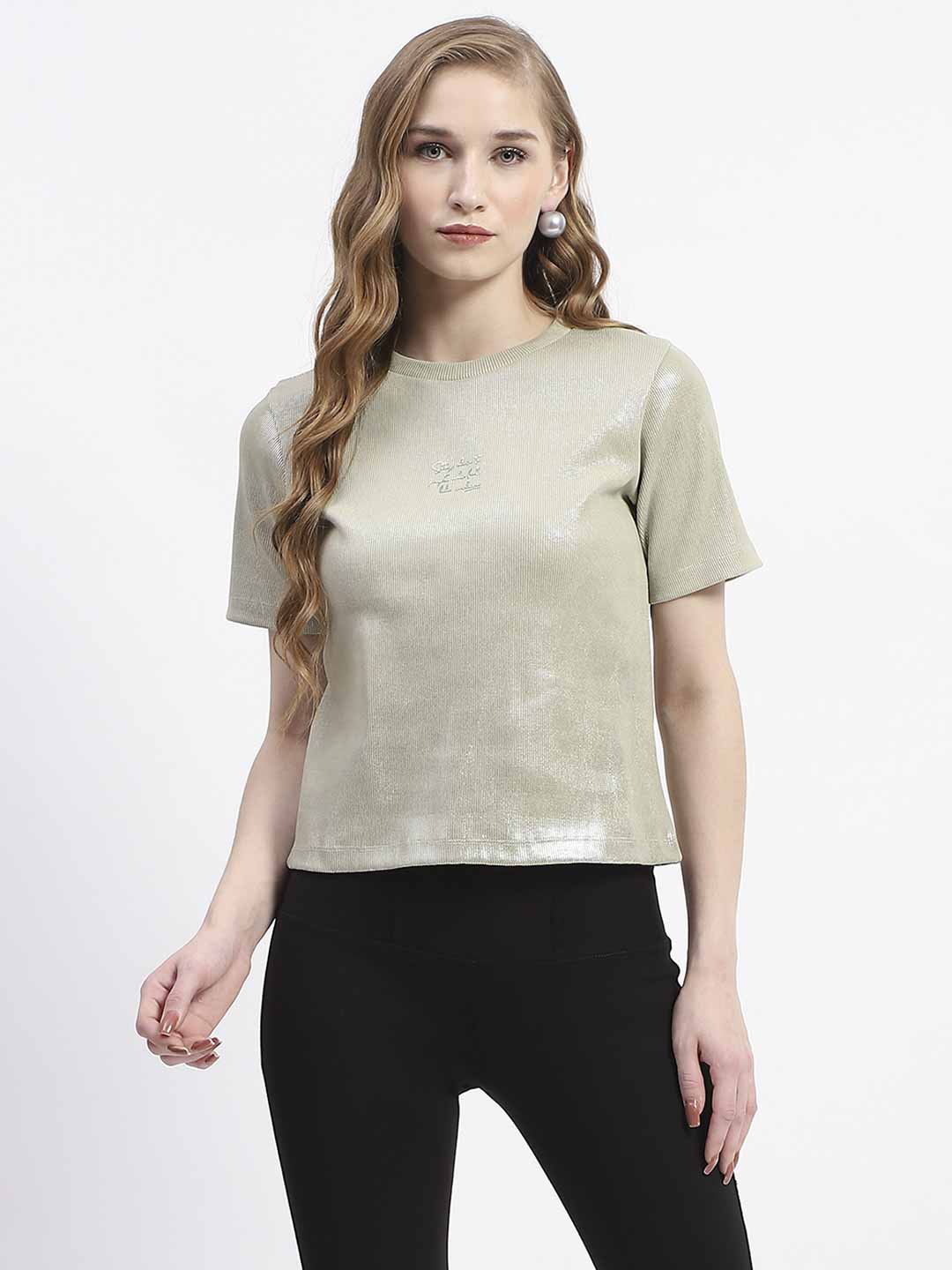 Madame Green Crew Neck Cotton T-shirt - Image 2