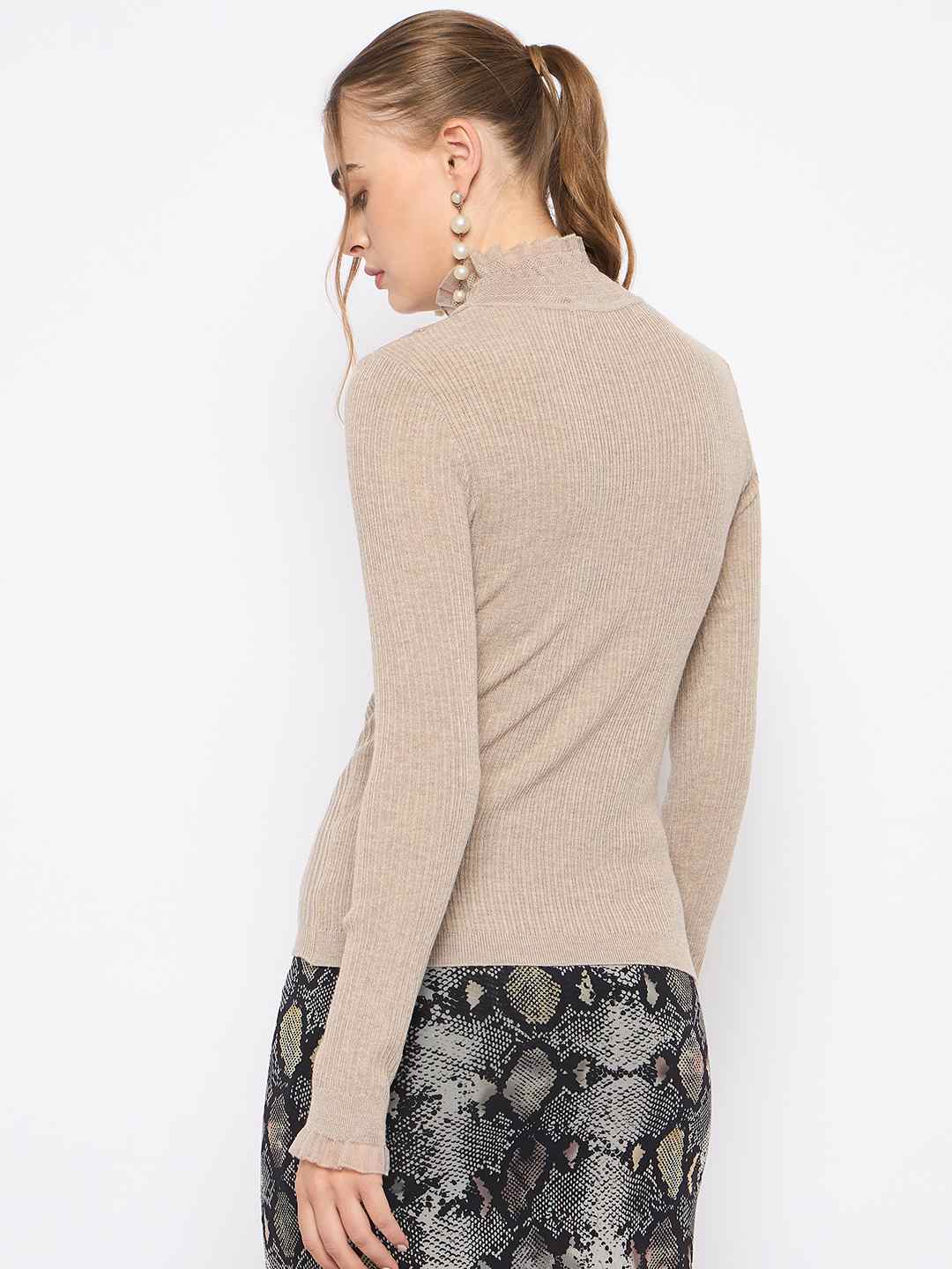 Madame Semi Sheer Fawn Knitted Top - Image 6