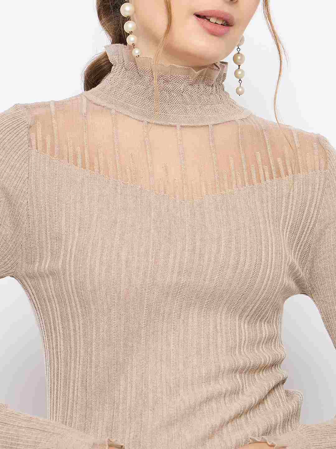Madame Semi Sheer Fawn Knitted Top - Image 7