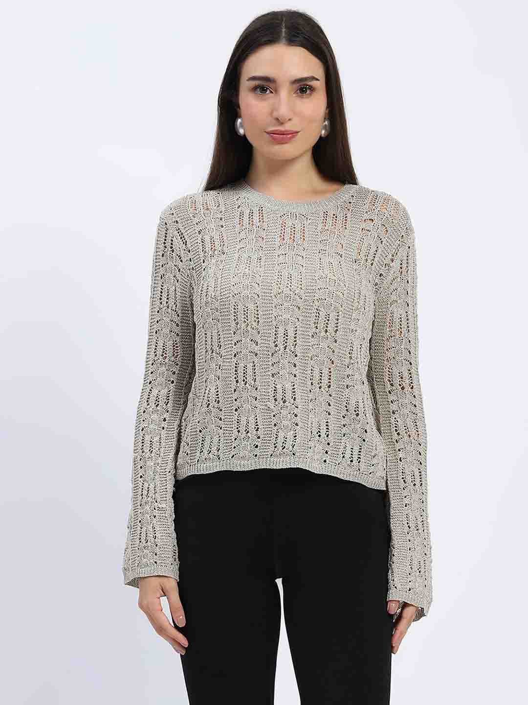 Madame Beige Loose Knit Top - Image 2