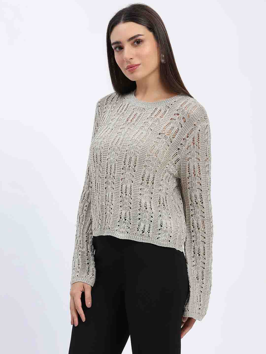 Madame Beige Loose Knit Top - Image 4