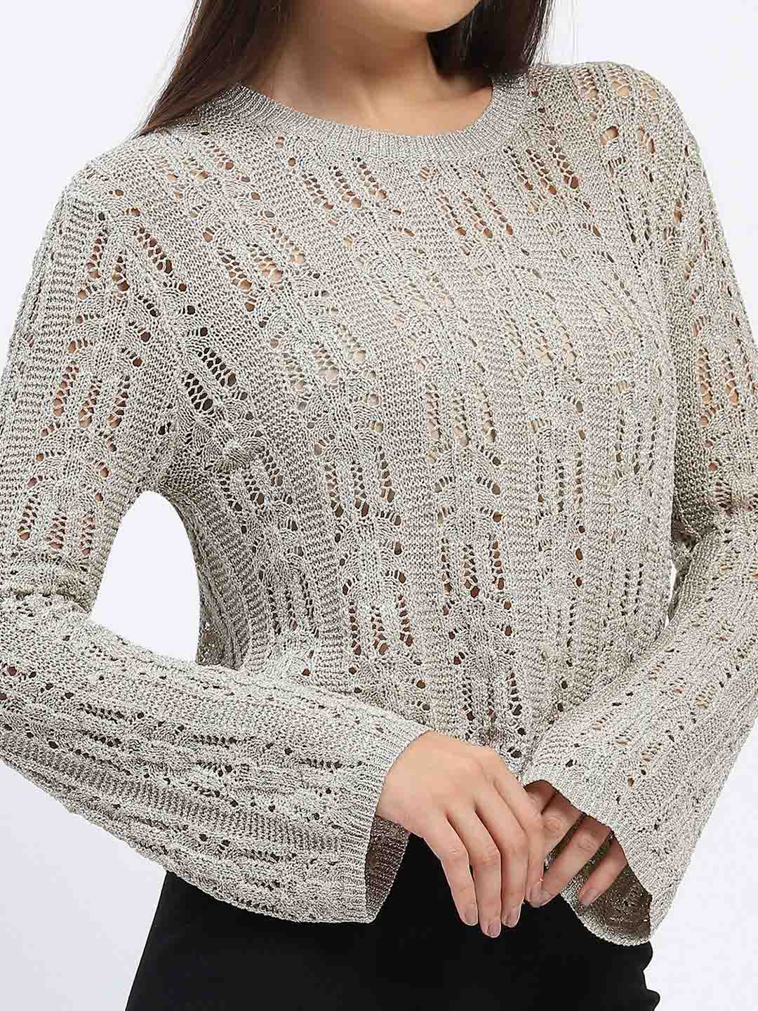 Madame Beige Loose Knit Top - Image 6
