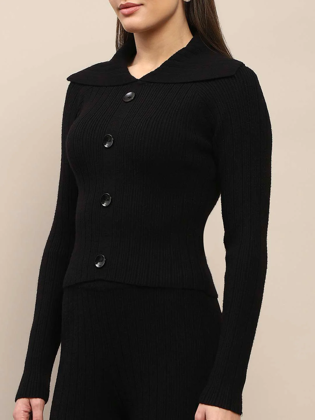 Madame Black Knitted Top and Bottom Co-Ord Set - Image 8