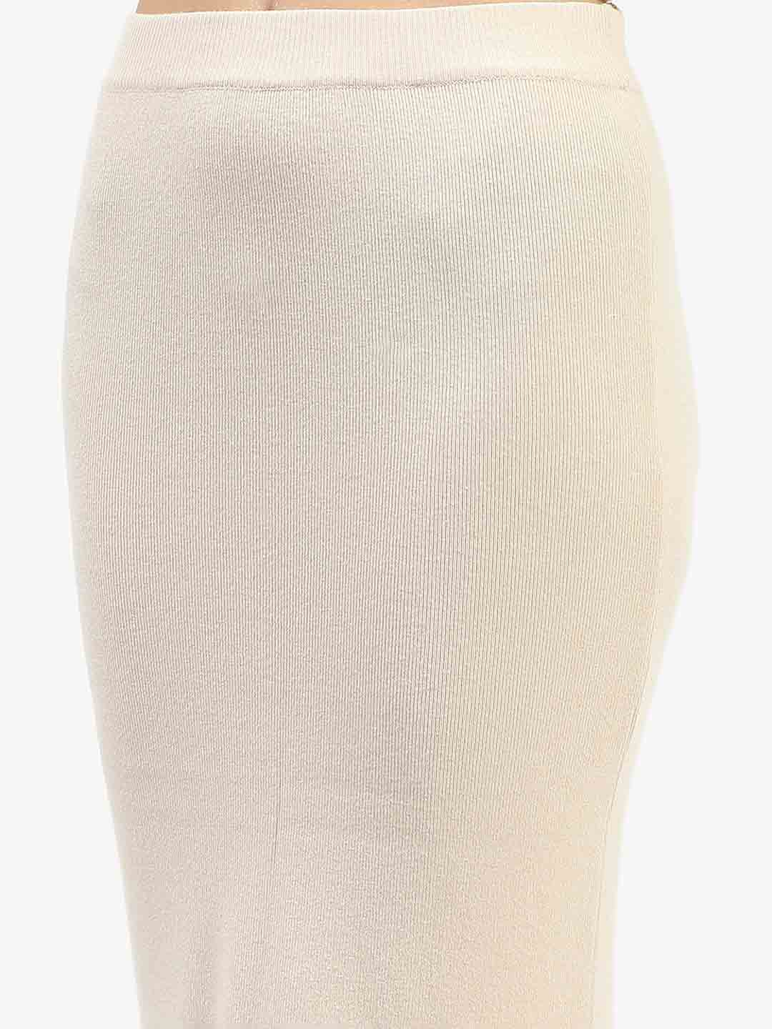 Madame Fur Sleeve Bodycon Beige Knit Co-ord Set - Image 6