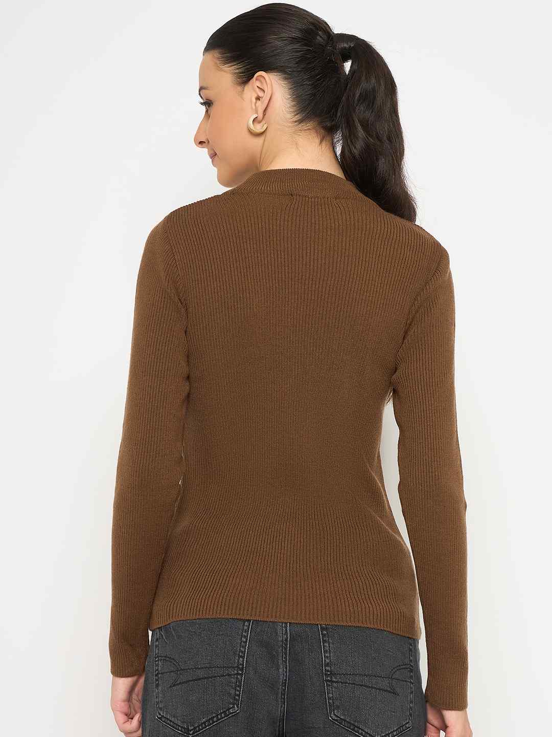 Madame Mock Neck Coffee Brown Skeeve - Image 6
