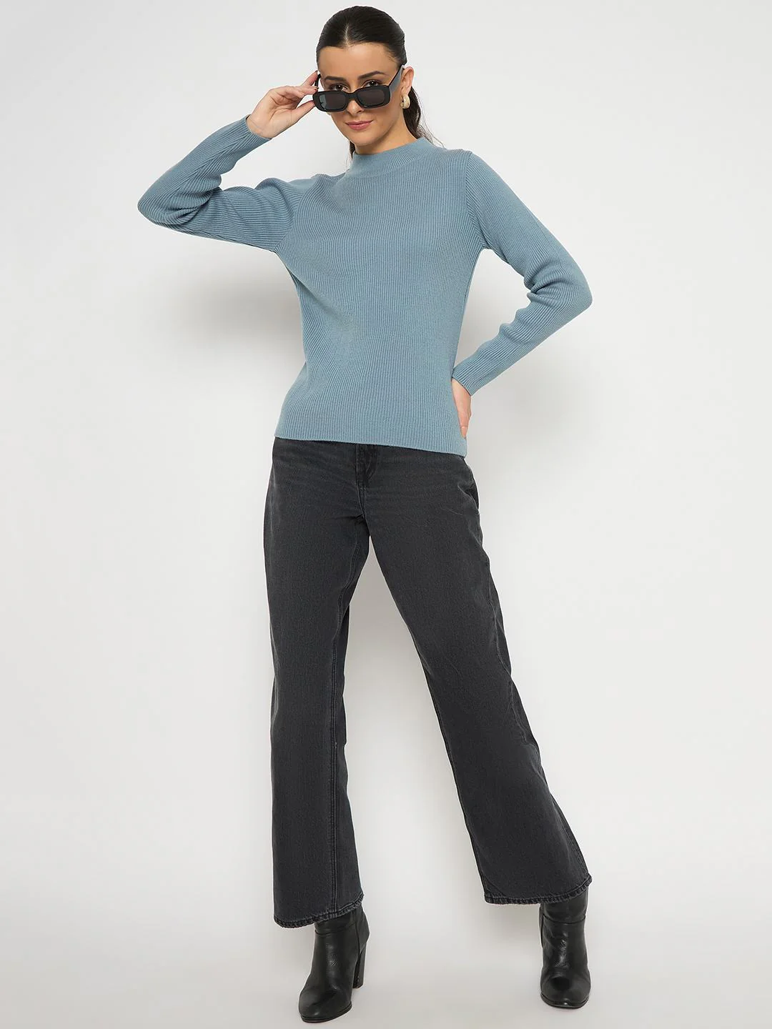 Madame Mock Neck Sky Blue Skeeve - Image 2
