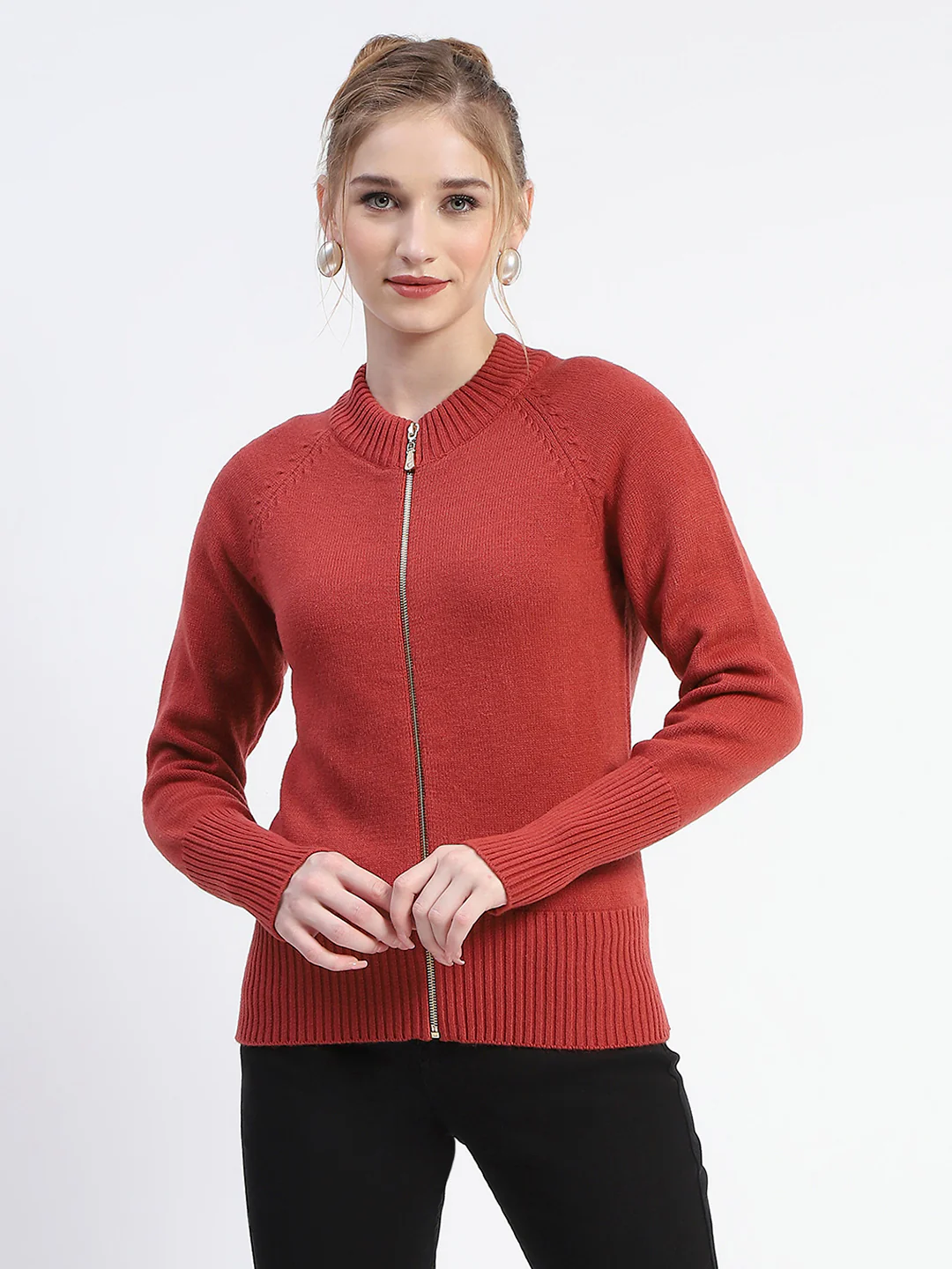 Madame Blush Full-Zip Knit Sweater - Image 2