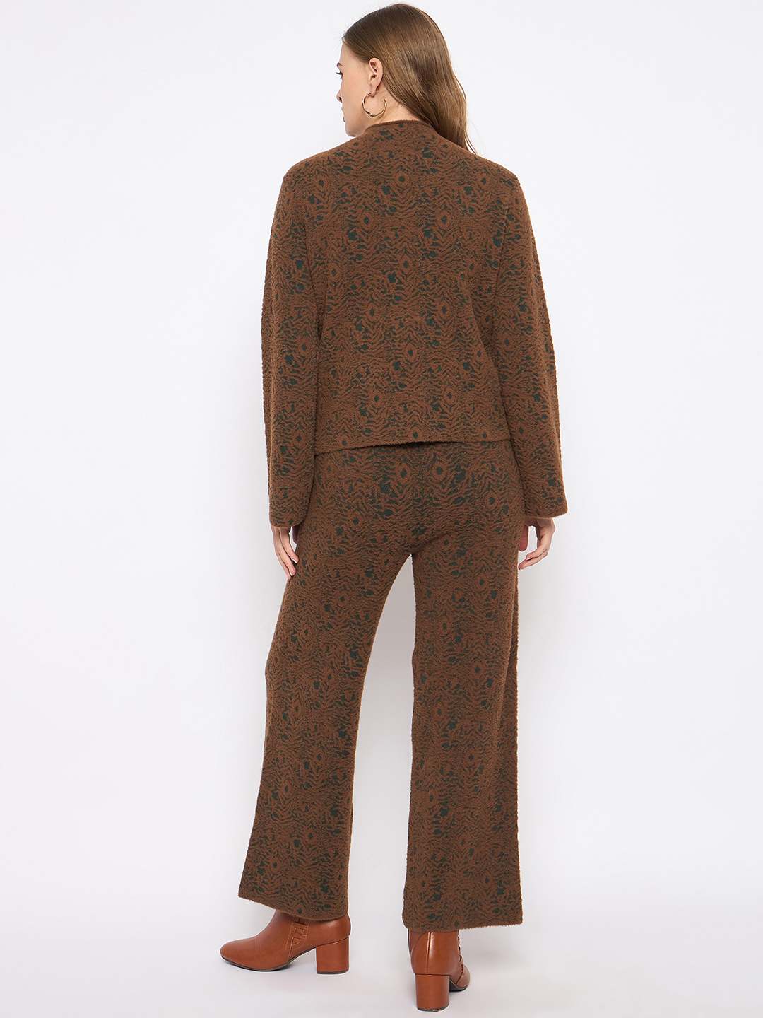Madame Top and Bottoms Printed Brown Co-ord Set - Image 6