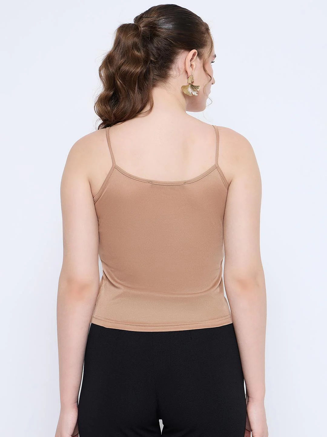 Madame Crushed Tissue Flounce Sleeve Beige Shirt - Image 7