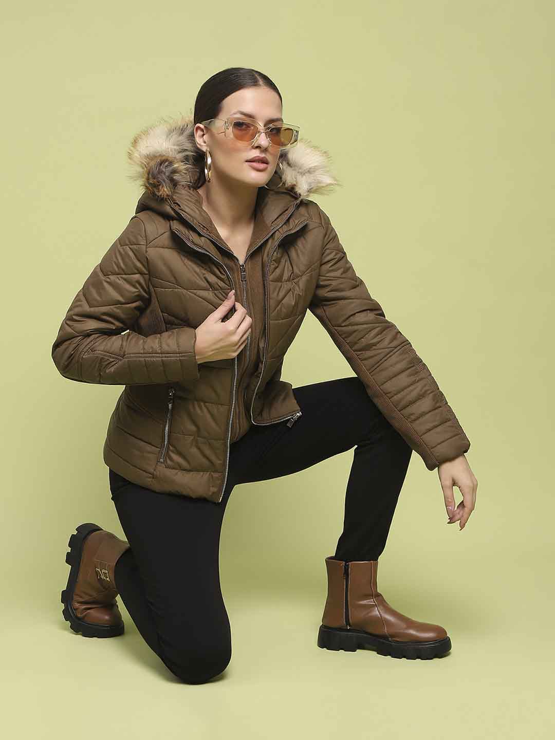Madame Corduroy Two In One Brown Quilted Jacket - Image 2