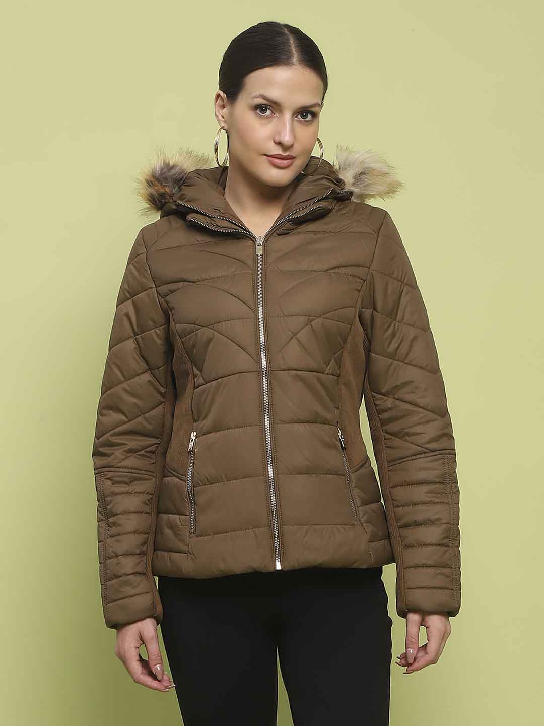 Madame Corduroy Two In One Brown Quilted Jacket - Image 3