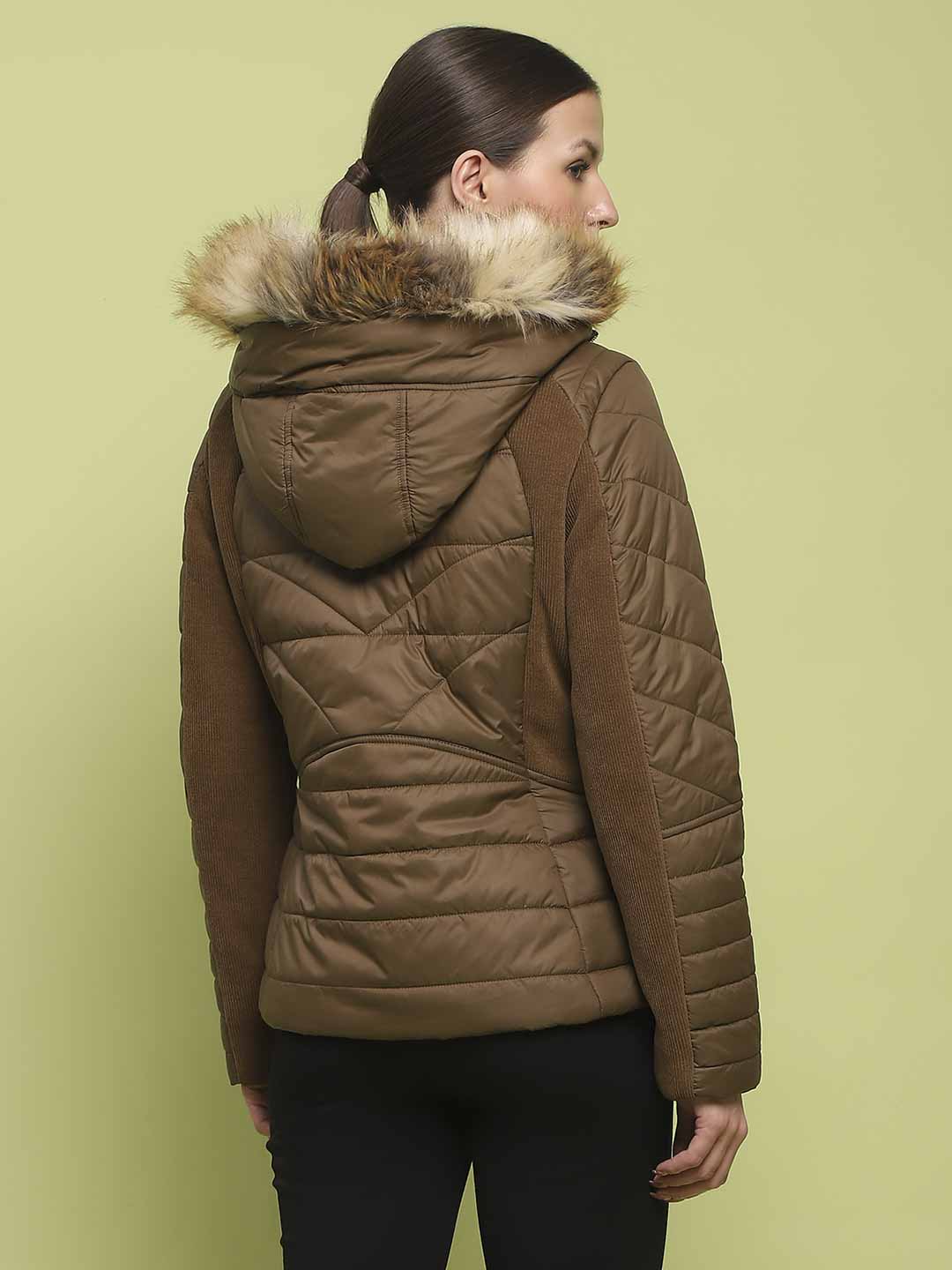 Madame Corduroy Two In One Brown Quilted Jacket - Image 6