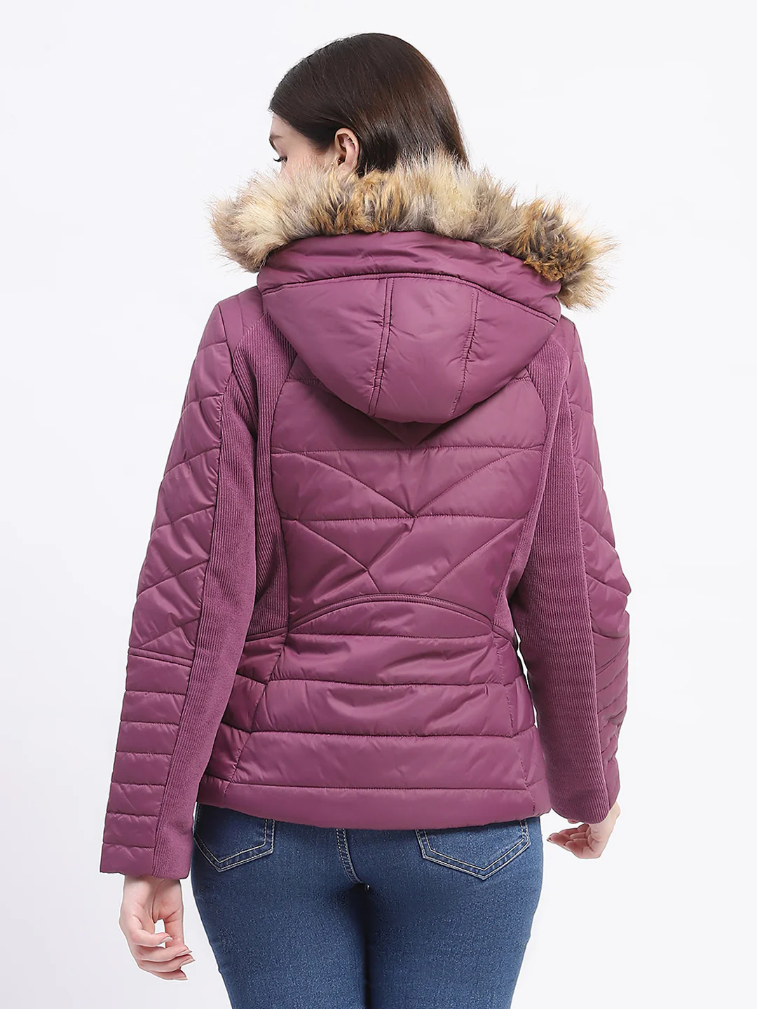 Madame Corduroy Two In One Plum Quilted Jacket - Image 6