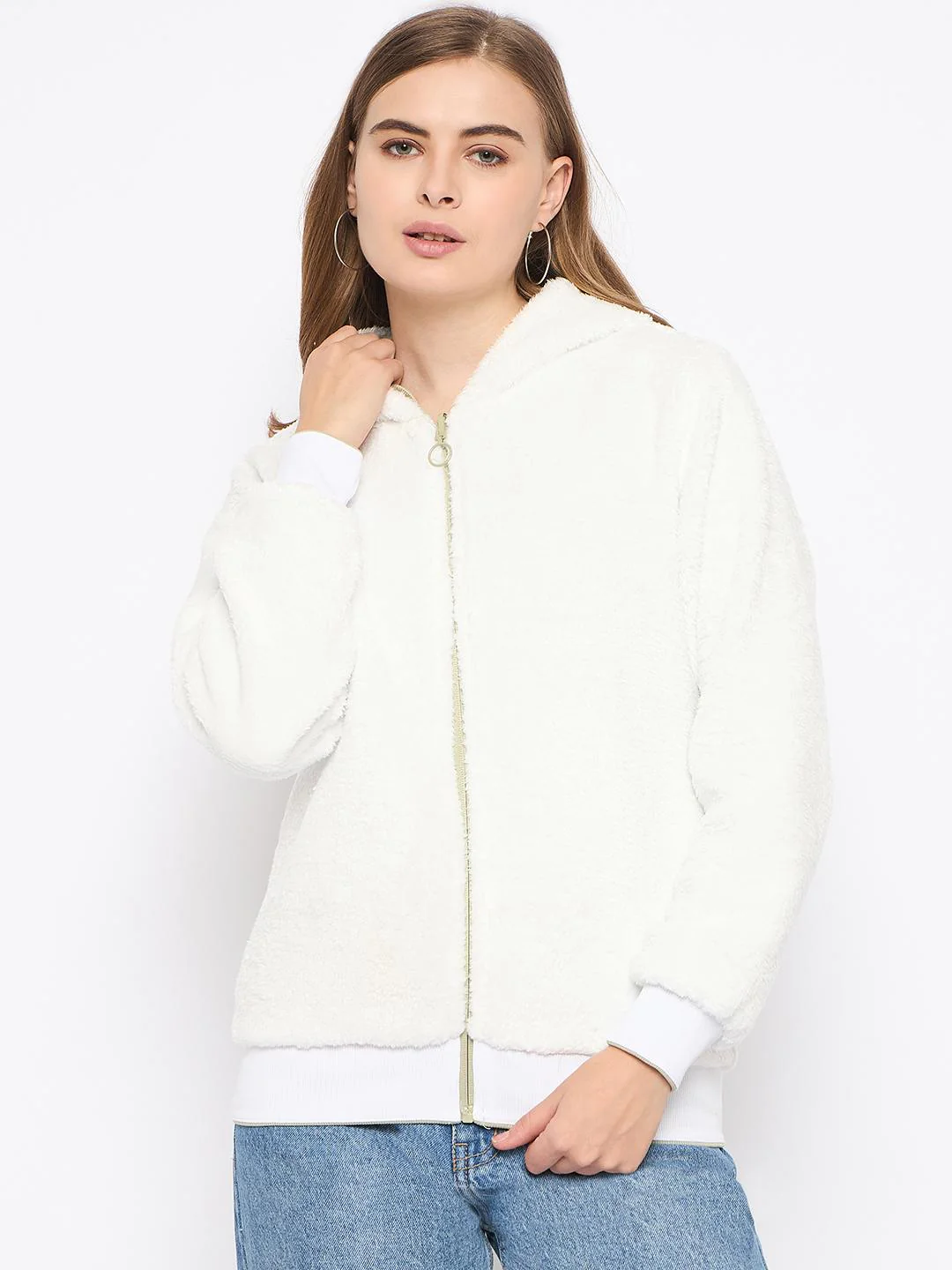 Madame Pear Green Hooded Zipper Sweatshirt - Image 6
