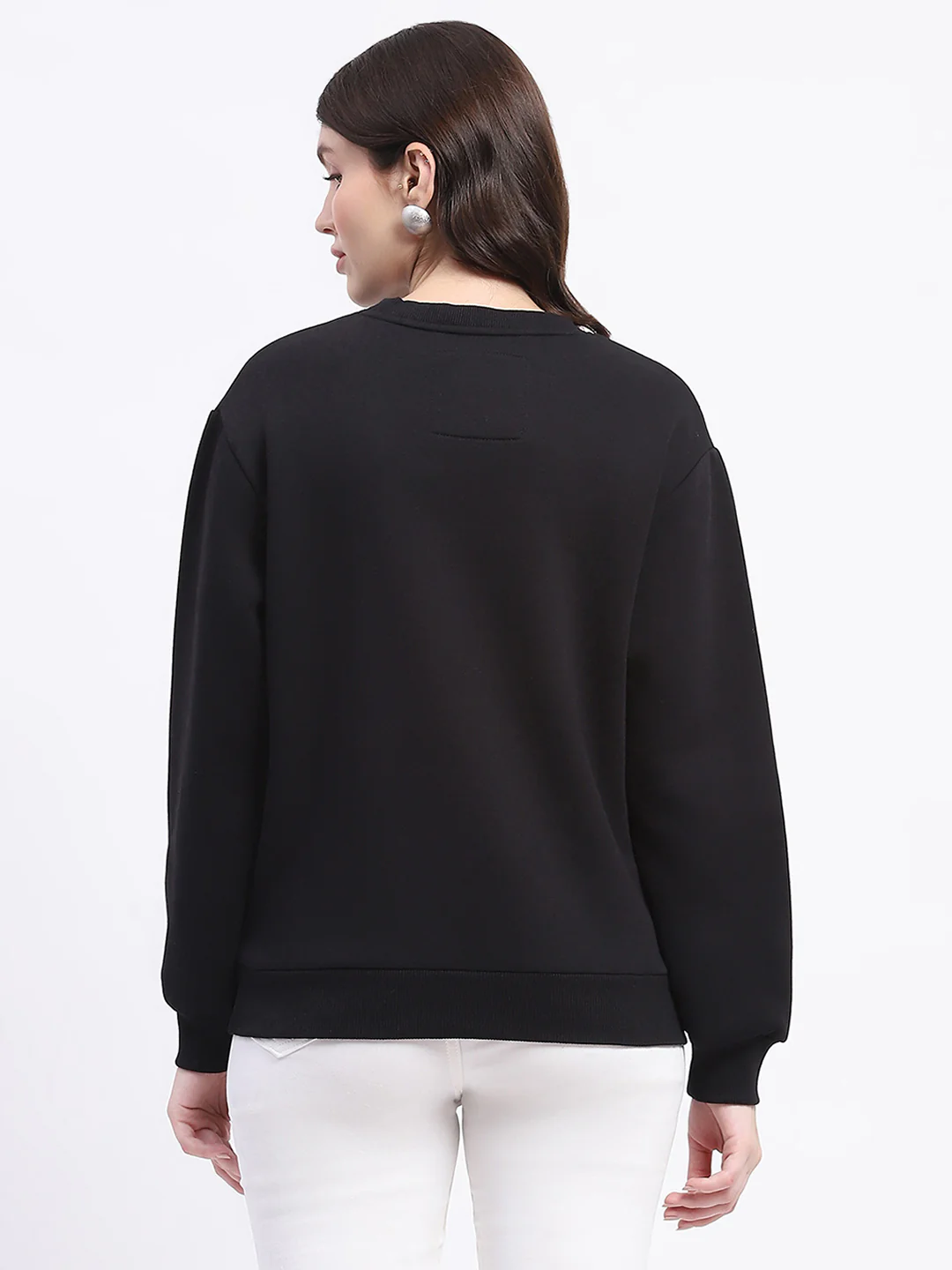 Madame Fleece Handwork And Embroidered Black Sweatshirt - Image 6