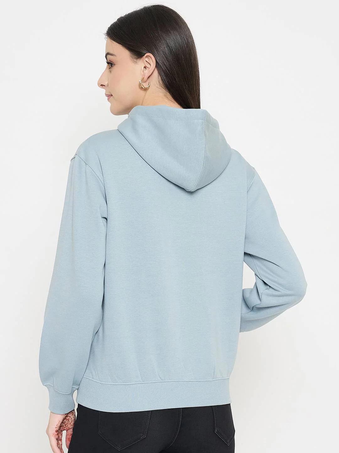 Madame Typography Print Light Sky Cotton Blend Sweatshirt - Image 6