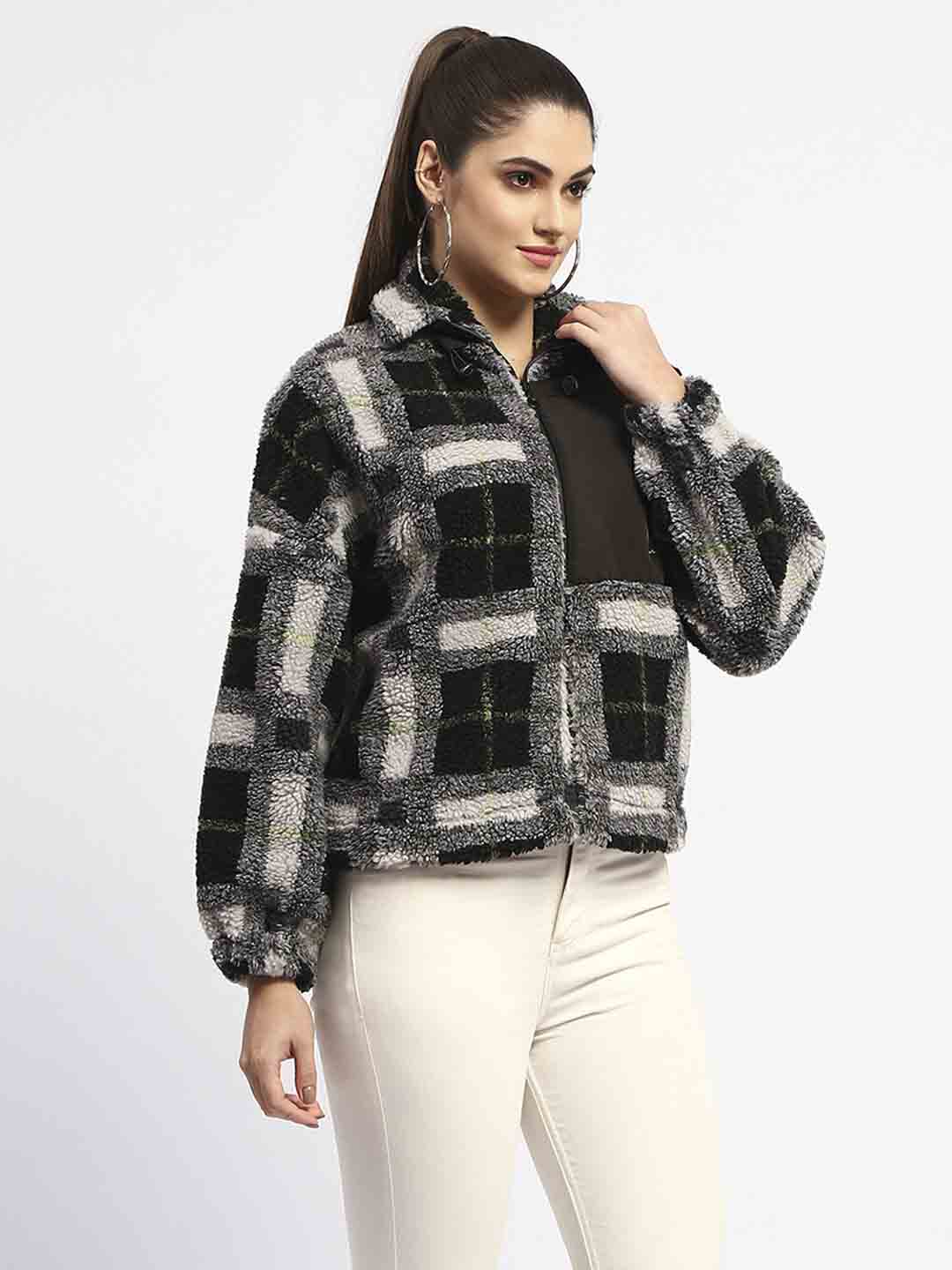 Madame Geometric Print Black Puff Sweatshirt - Image 3