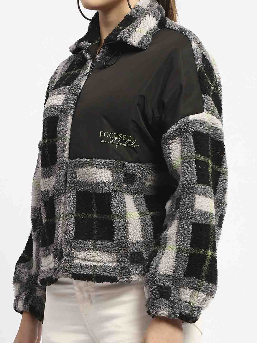 Madame Geometric Print Black Puff Sweatshirt - Image 6