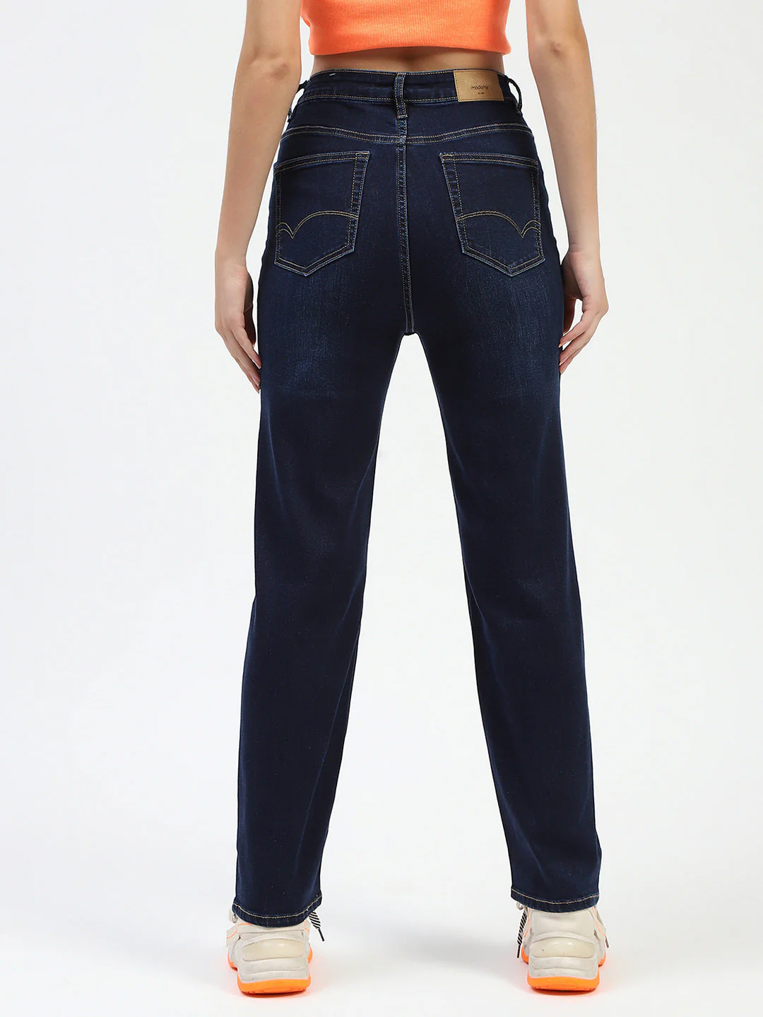 Madame Dark Blue Straight Fit Denim Jeans - Image 5
